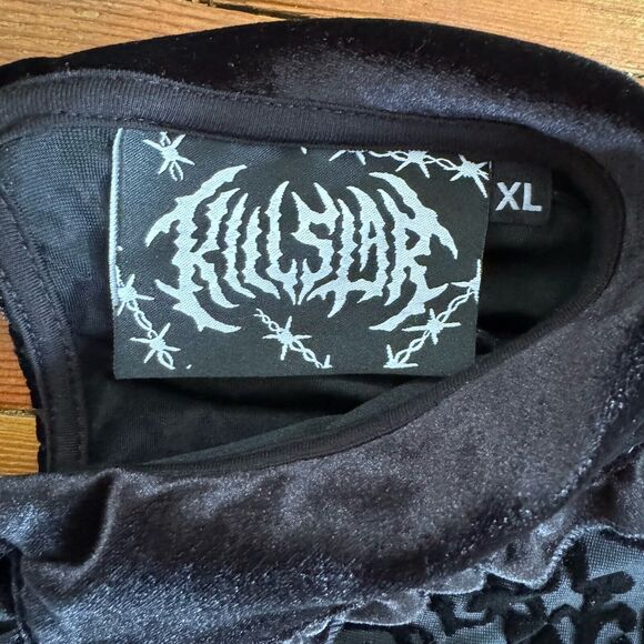 KILLSTAR Miss FurFur Black Velvet Babydoll Dress Goth Grunge Witchy Y2K XL NWT - Picture 10 of 12